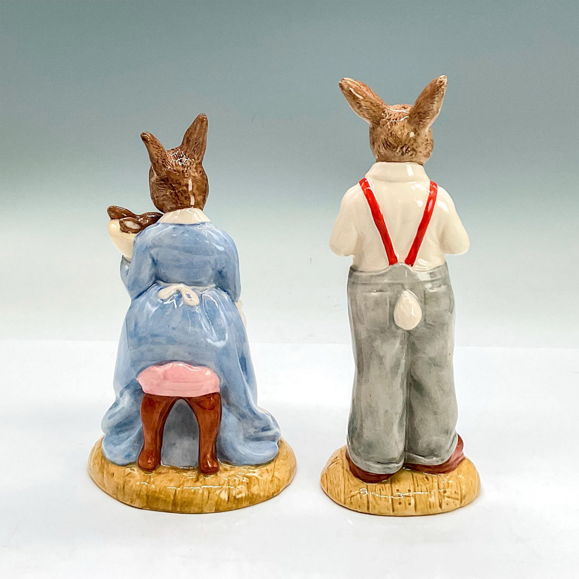 2pc Royal Doulton Bunnykins Figurines, Mother + Baby, Father - Bild 2 aus 3