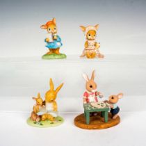 4pc Hallmark and Lefton Bunny Figurines