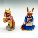 2pc Royal Doulton Bunnykins Figurines, Father + Mrs.