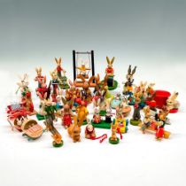 Large Lot of Vintage Wooden Miniature Toys and Ornaments