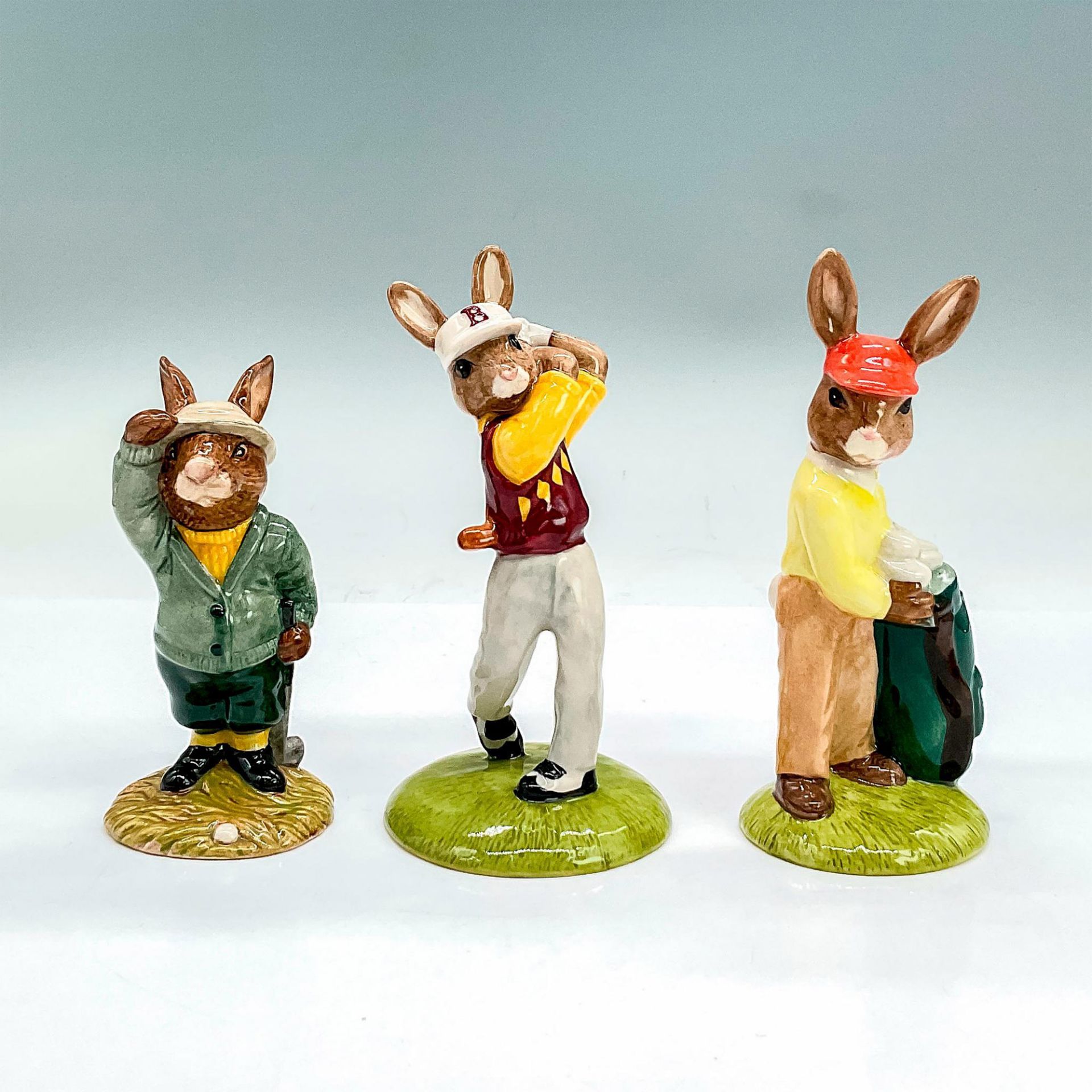 3pc Royal Doulton Bunnykins Figurines, Golf Players