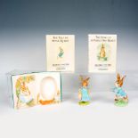 4pc Beatrix Potter Peter Rabbit Figurines, Books, and Frame