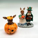 2pc Royal Doulton Bunnykins Porcelain Figurines, Autumn