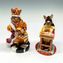 2pc Royal Doulton Bunnykins Figurines, Old King Cole DB458