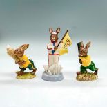 3pc Royal Doulton Bunnykins Figurines, Olympics + Australian