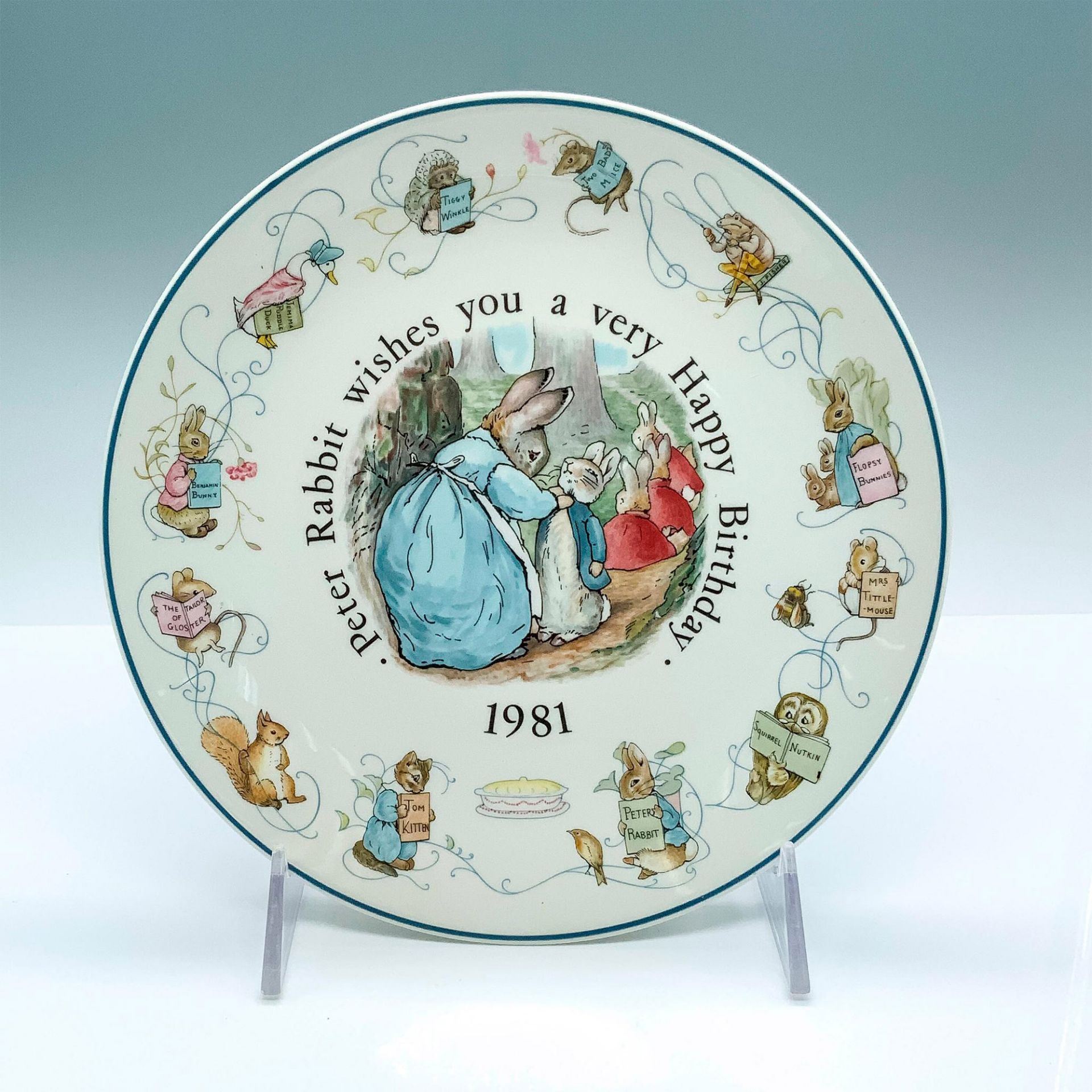 Wedgwood Beatrix Potter Peter Rabbit 1981 Birthday Plate