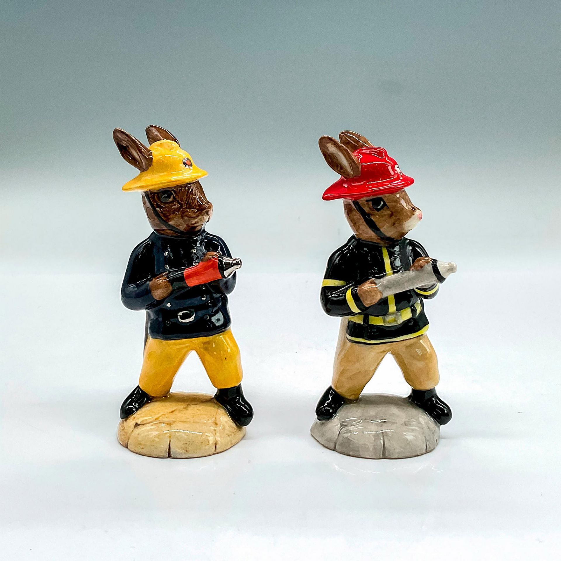 2pc Royal Doulton Bunnykins Figurines, Firemen