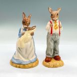 2pc Royal Doulton Bunnykins Figurines, Mother + Baby, Father