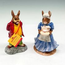 2pc Royal Doulton Bunnykins Figurines, Mother & Father