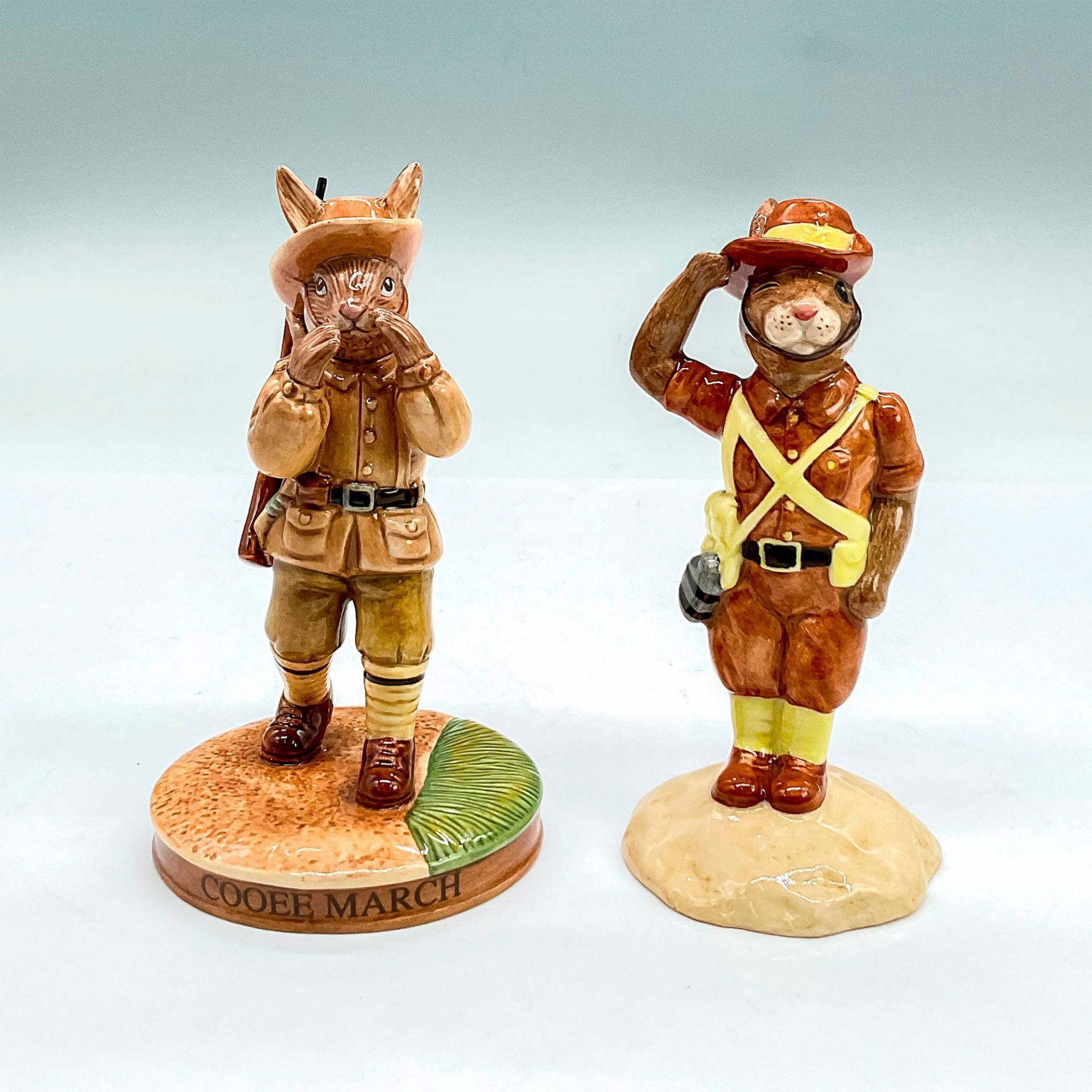 2pc Royal Doulton Bunnykins Figurines, Coo-ee + Digger