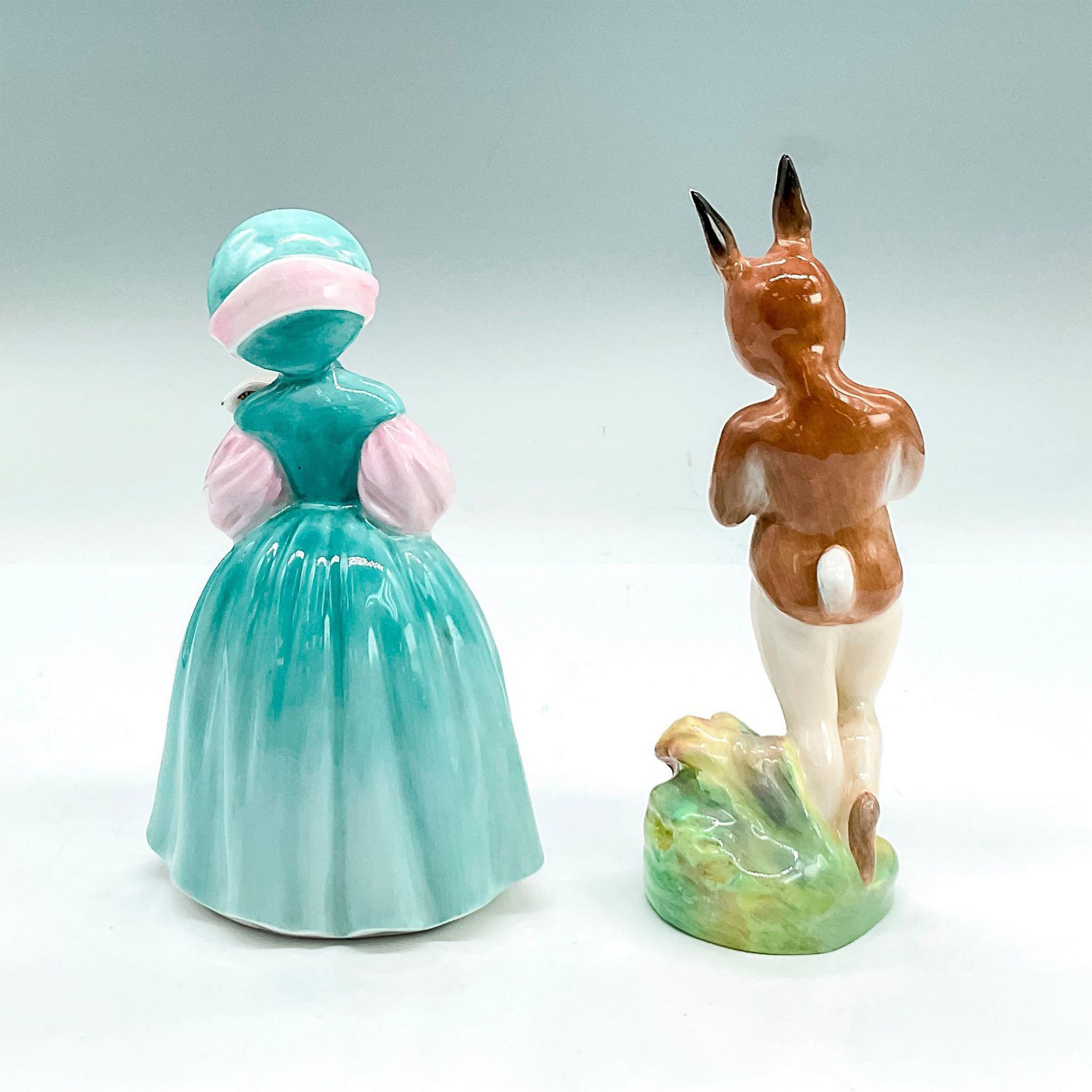 2pc Royal Doulton Bunnykins Figurines, Bunny + Baby Bunting - Image 2 of 4