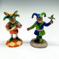 2pc Royal Doulton Bunnykins Figurines, Jesters