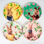 Set of 4 World Market Ceramic Peter Rabbit Plates
