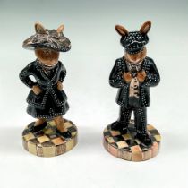 2pc Royal Doulton Bunnykins Figurines, Pearly King + Queen
