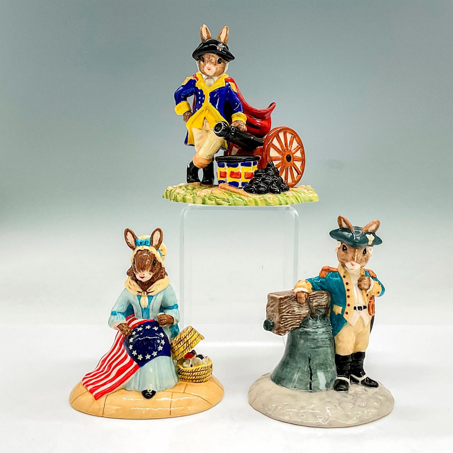 3pc Royal Doulton Bunnykins Figurines, American Heritage