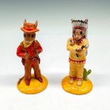 2pc Royal Doulton Bunnykins Figurines, Western