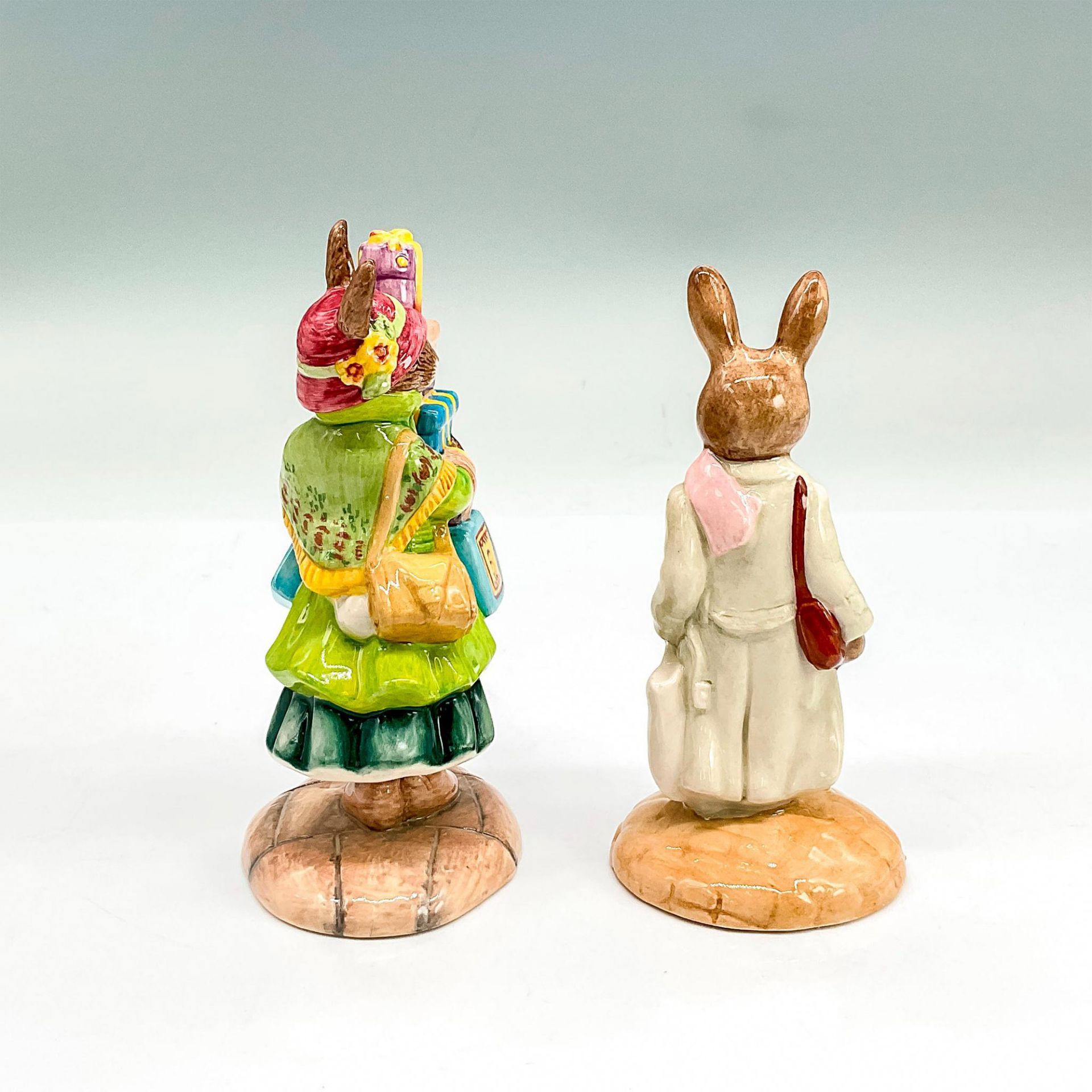 2pc Royal Doulton Bunnykins Figurines, Shopping Ladies - Image 2 of 3