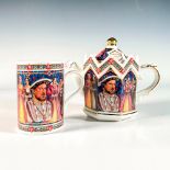 2pc James Sadler Teapot and Mug, King Henry VIII