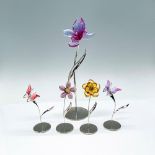 5pc Swarovski Flower Figurine Grouping with Bases