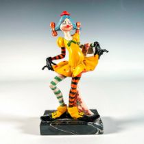 Vintage Depose Italy Female Clown Figurine on Marble