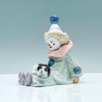 Pierrot With Puppy 1005277 - Lladro Porcelain Figurine