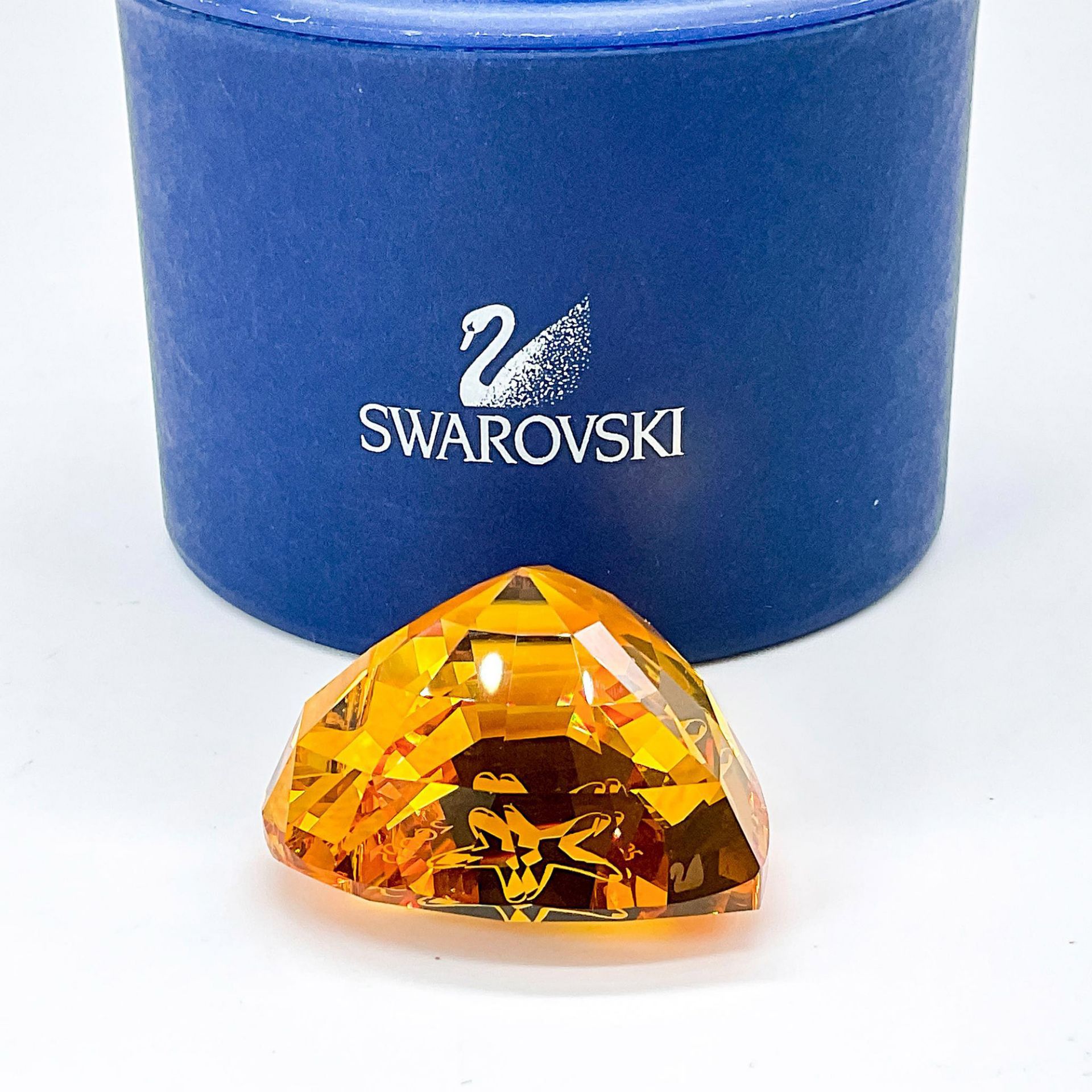 Swarovski SCS Crystal Figurine, Heart Paperweight Topaz - Image 3 of 3