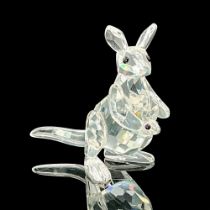 Swarovski Silver Crystal Figurine, Mother Kangaroo w/Baby
