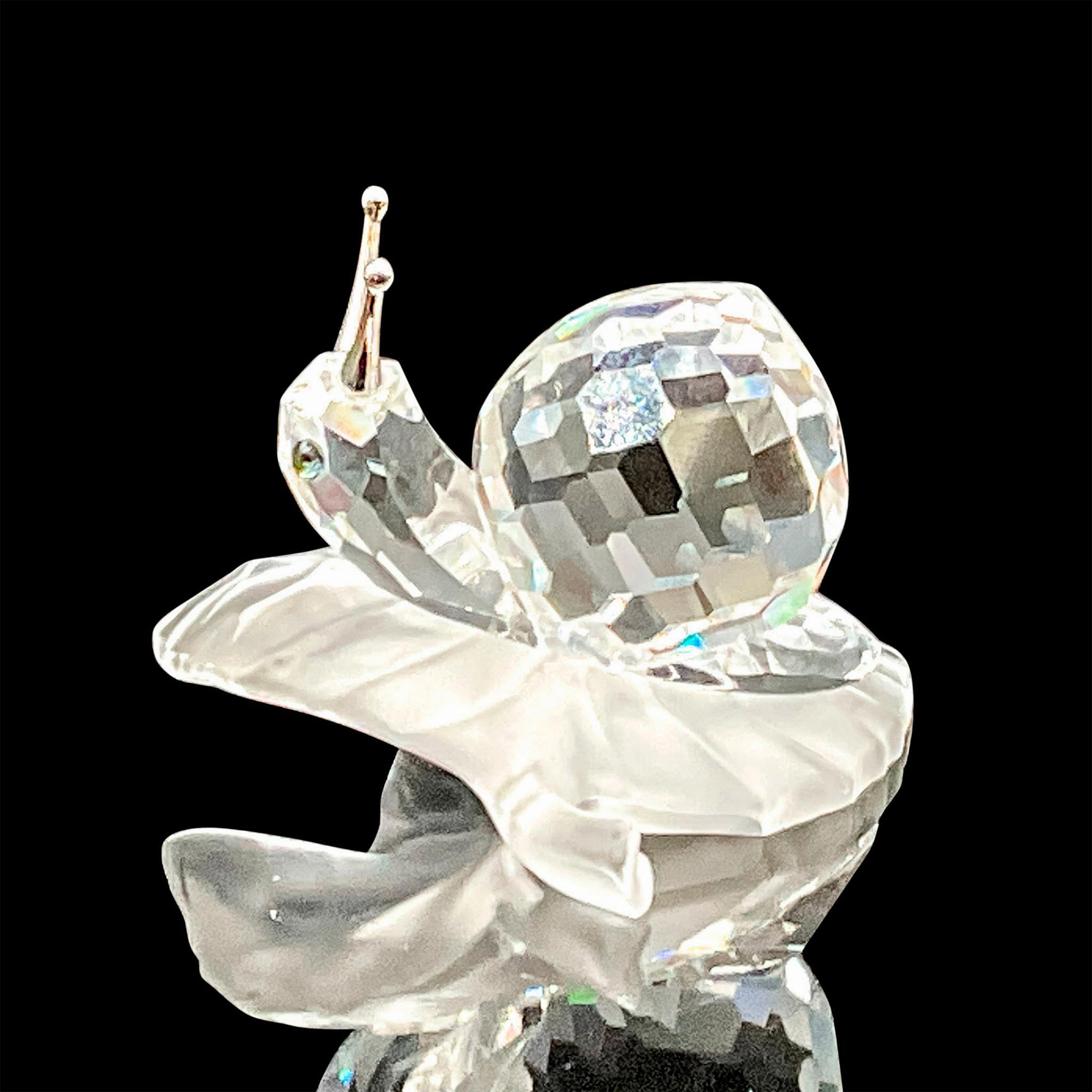 Swarovski Silver Crystal Figurine, Snail on Vine Leaf - Image 2 of 3