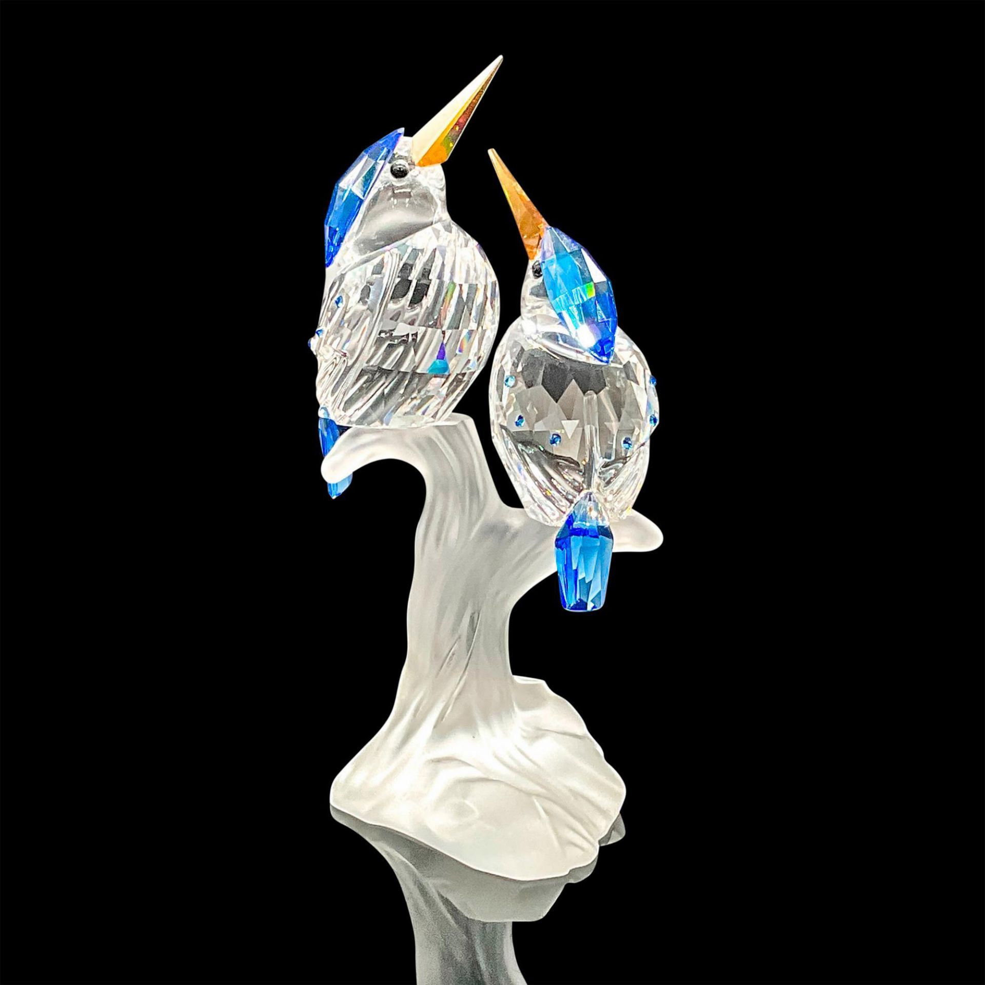 Swarovski Crystal Figurine, Malachite Kingfishers