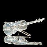 Swarovski Silver Crystal Figurine, Violin with Rhodium Bow