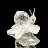 Swarovski Silver Crystal Figurine, Snail on Vine Leaf