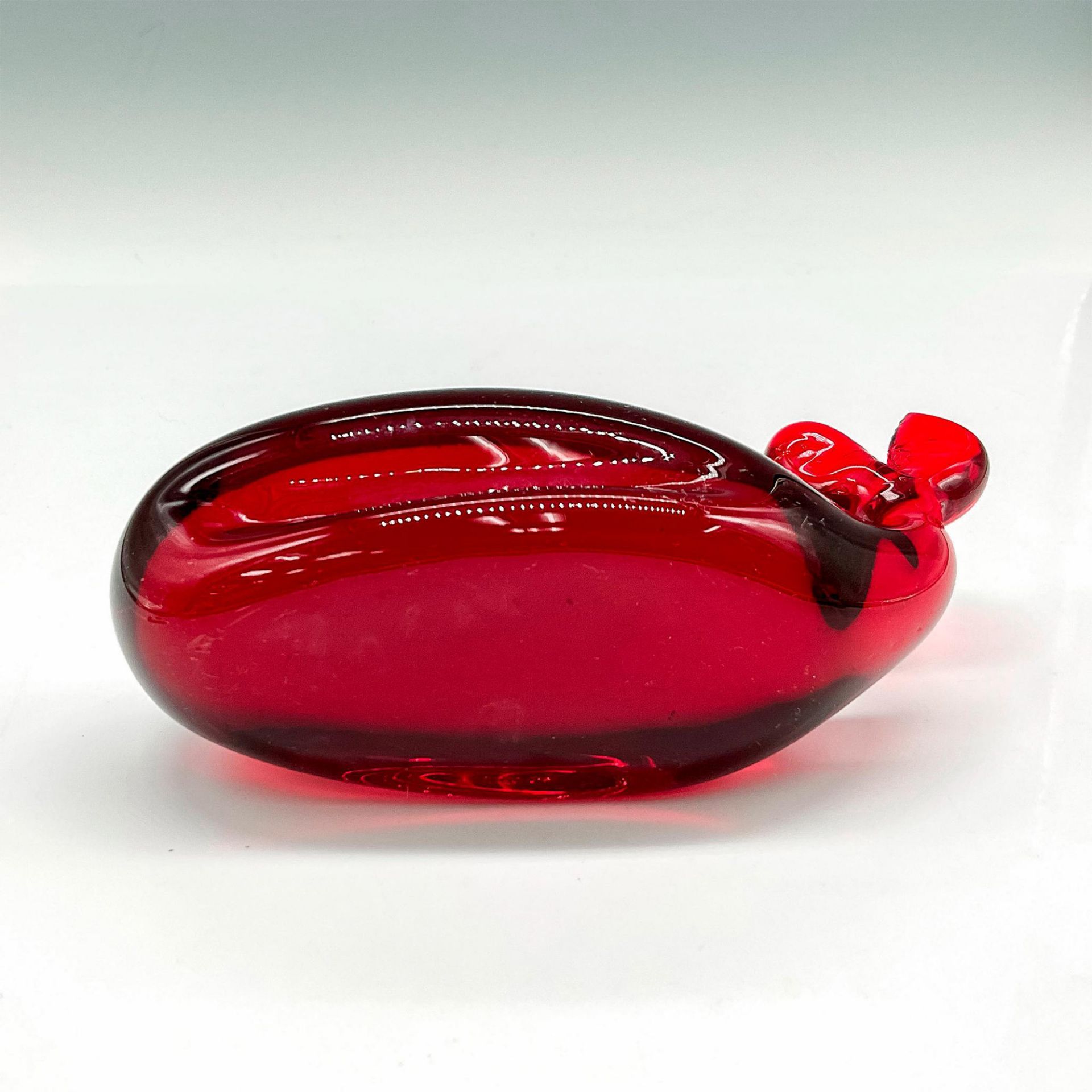 Vintage Art Glass Red Whale Paperweight - Bild 3 aus 3