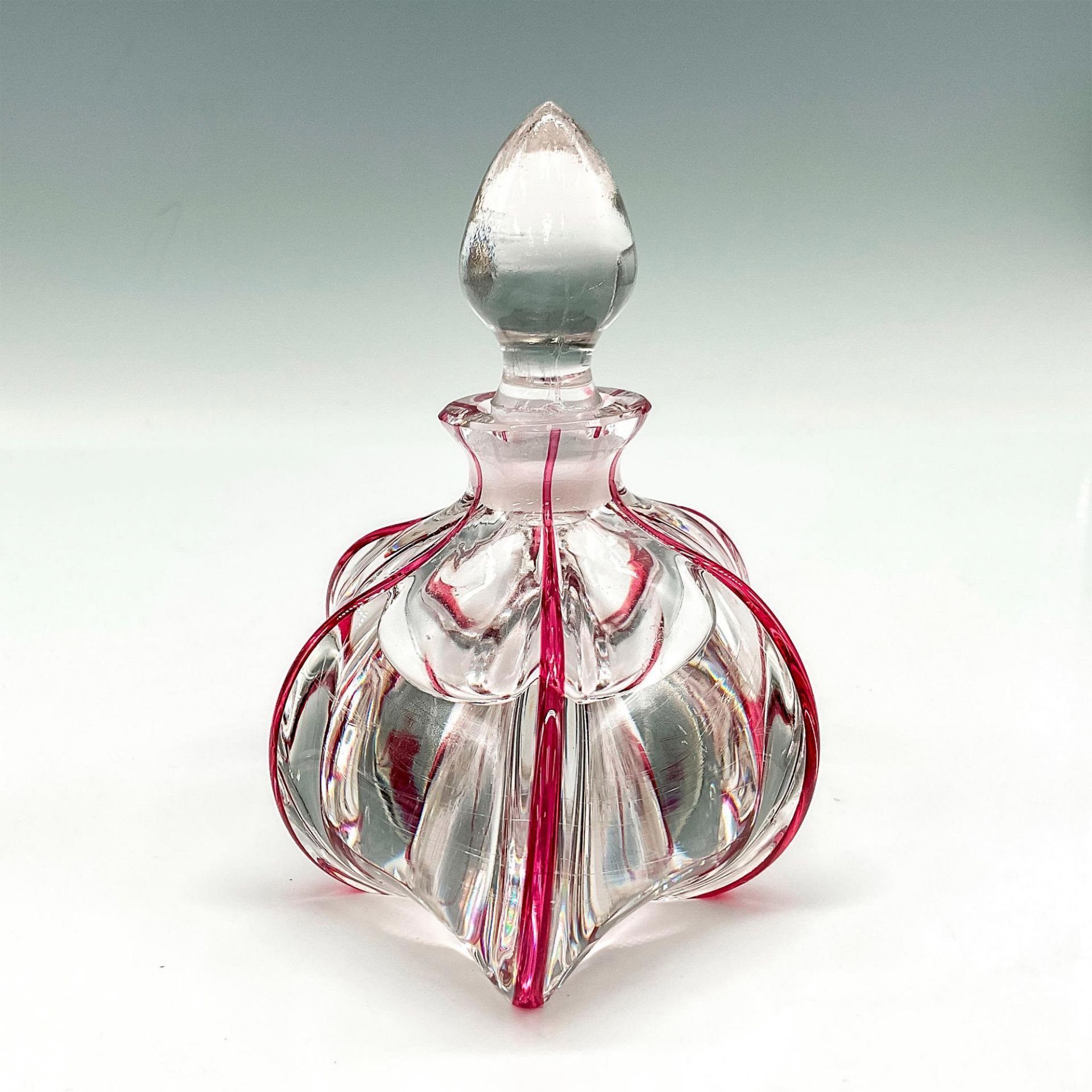 Vintage Pairpoint Cranberry Perfume Bottle + Stopper - Image 2 of 3