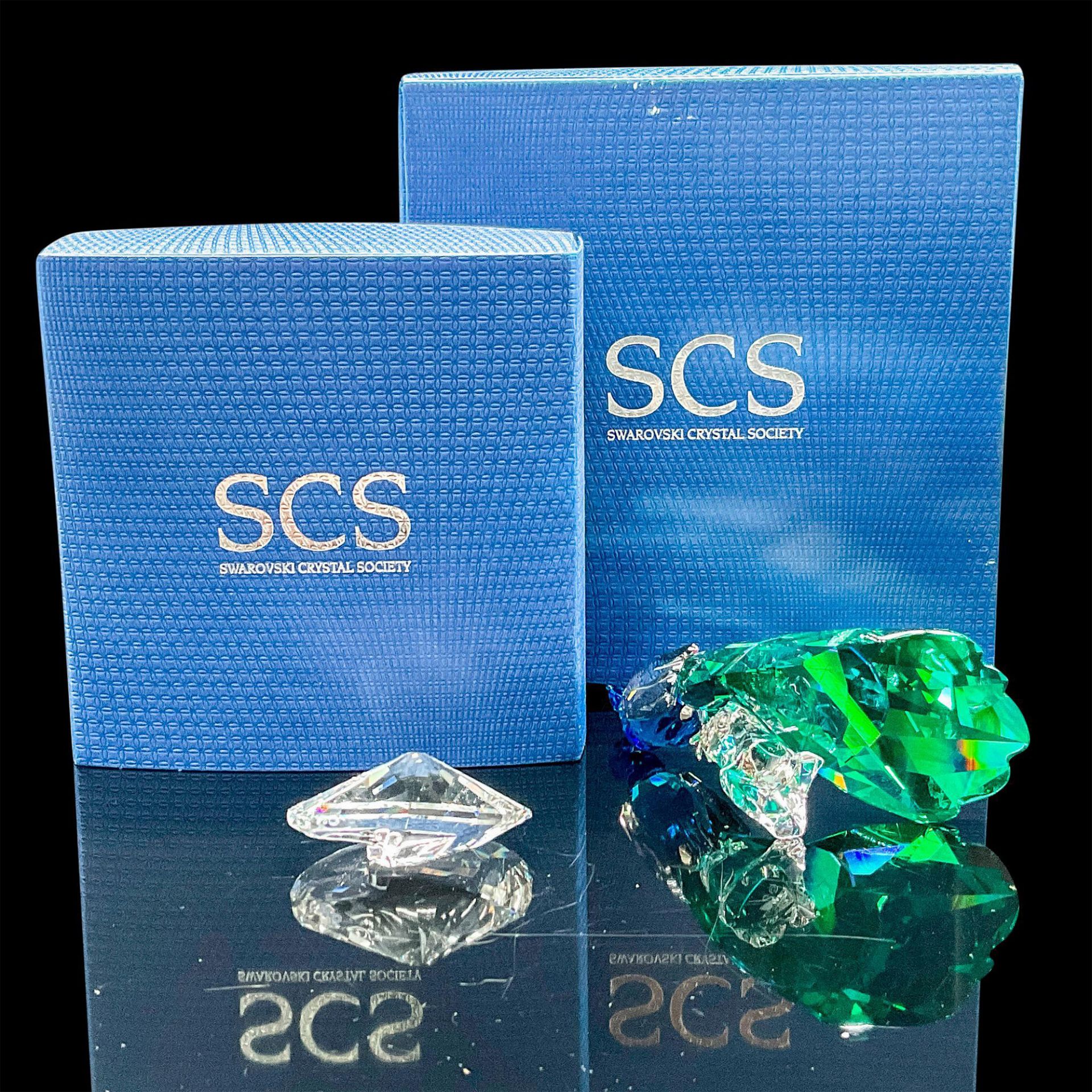 2pc Swarovski SCS Crystal Figurines, Peacock and Paperweight - Image 3 of 3