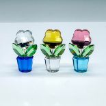 3pc Swarovski Crystal Flowers, Colored Sunflowers in Pots