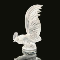 Lalique Crystal Rooster Hood Ornament