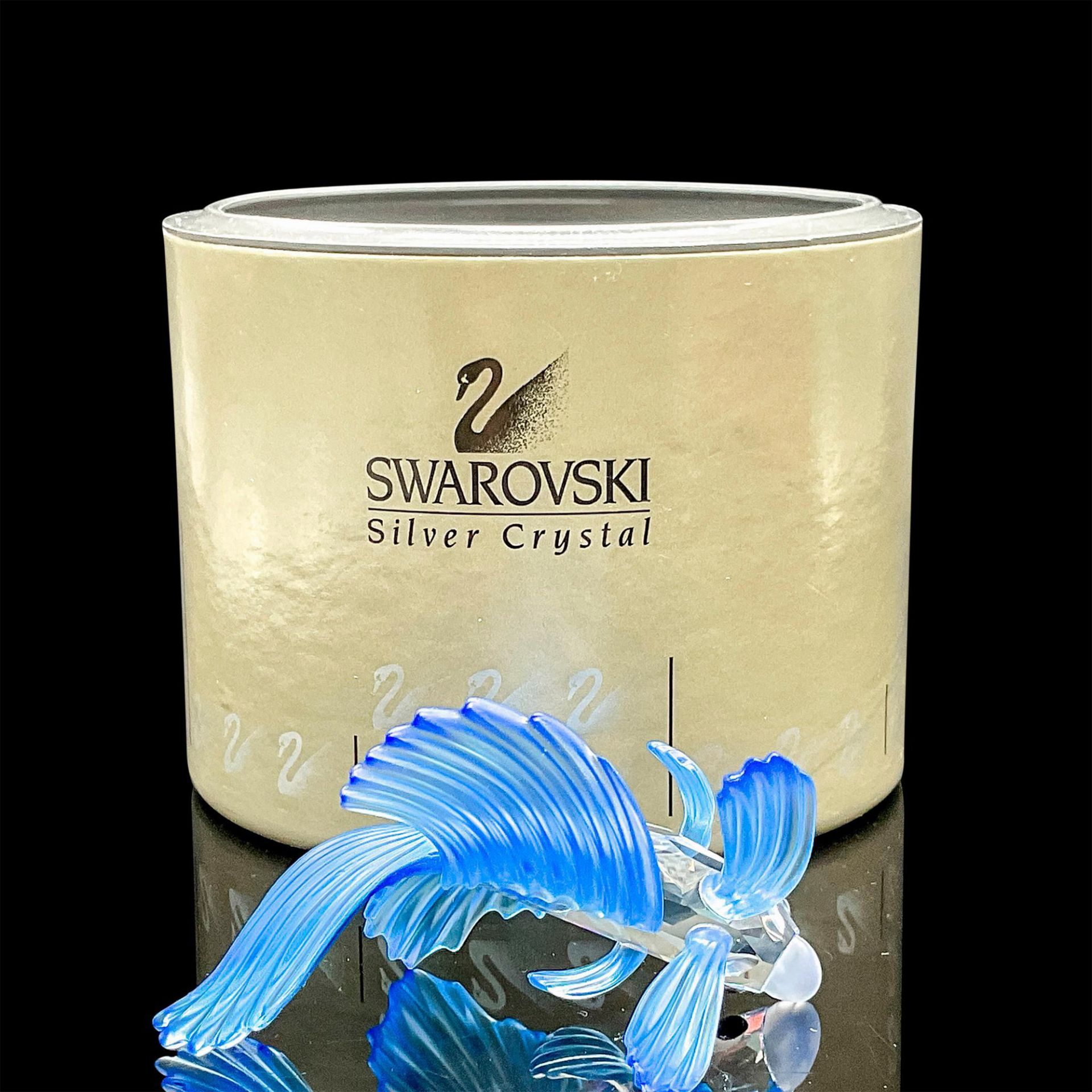 Swarovski Silver Crystal Figurine Siamese Fighting Fish Blue - Image 3 of 3