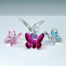 4pc Swarovski Crystal Figurines, Butterfly Grouping