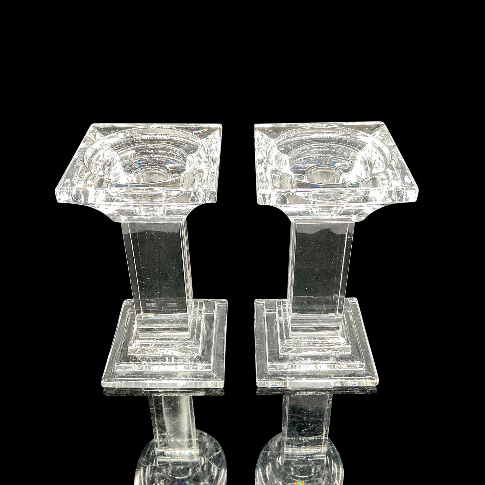 2pc Shannon Crystal 7-Inch-Tall Pillar Candle Holders - Image 2 of 3