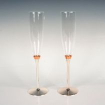 2pc Lenox Kate Spade Rosy Glow Champagne Glasses
