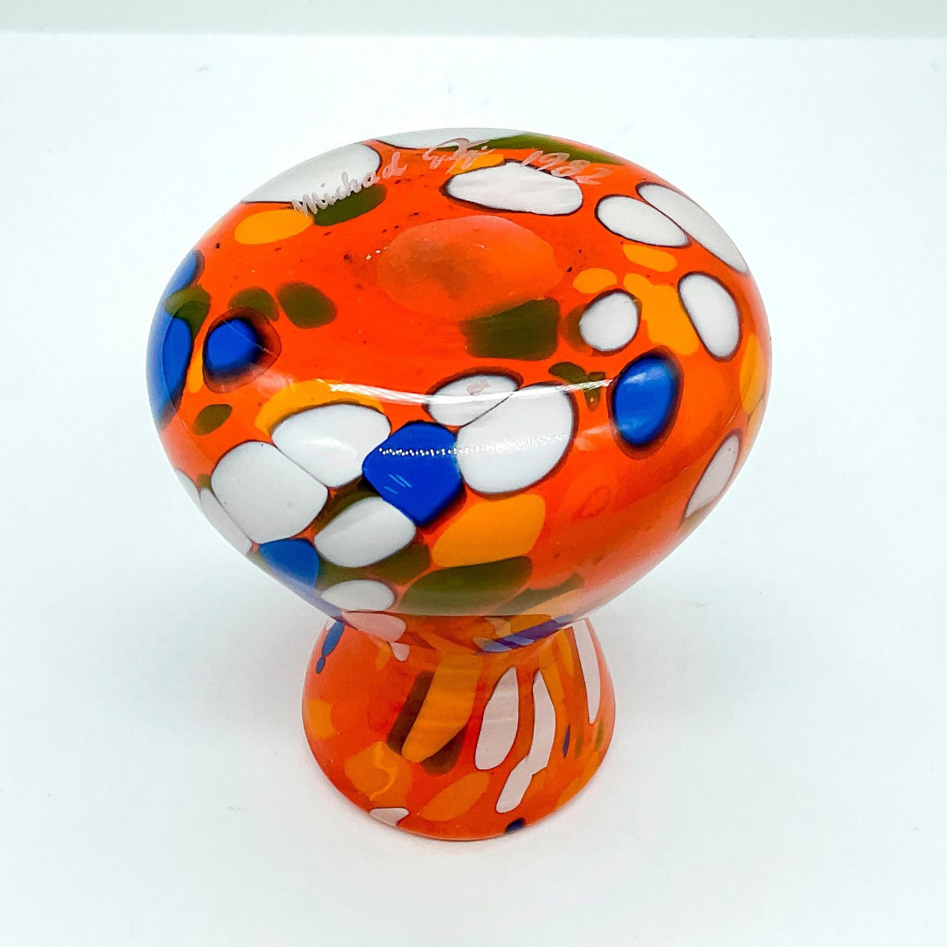 Splatter Glass Vase, Signed by Artist - Bild 3 aus 3