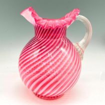 Vintage Fenton Cranberry Opalescent Swirl Designed Pitcher