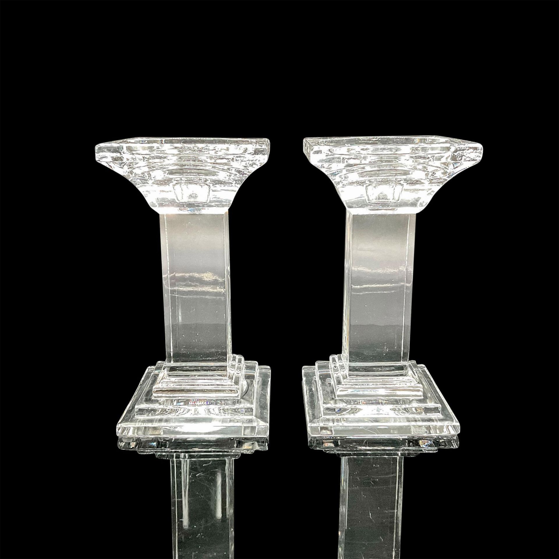 2pc Shannon Crystal 7-Inch-Tall Pillar Candle Holders