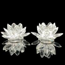 Pair of Shannon Crystal Lotus Candle Holder