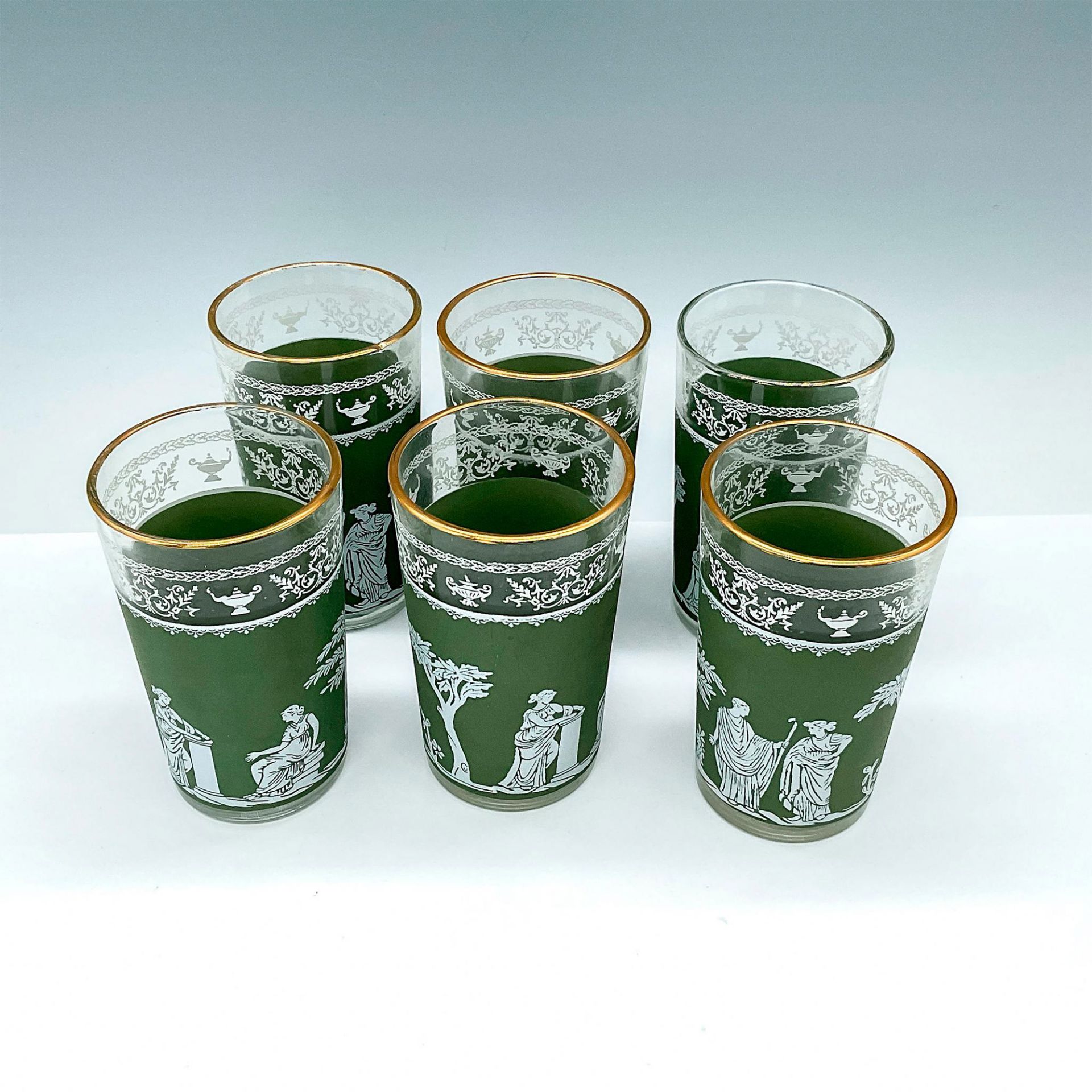 6pc Jeanette Juice Glasses, Hellenic Green - Image 2 of 3