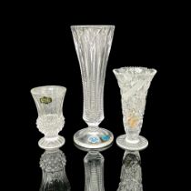 3pc Vintage European Crystal Footed Vase