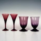 4pc Purple Glasses, Cordial and Water