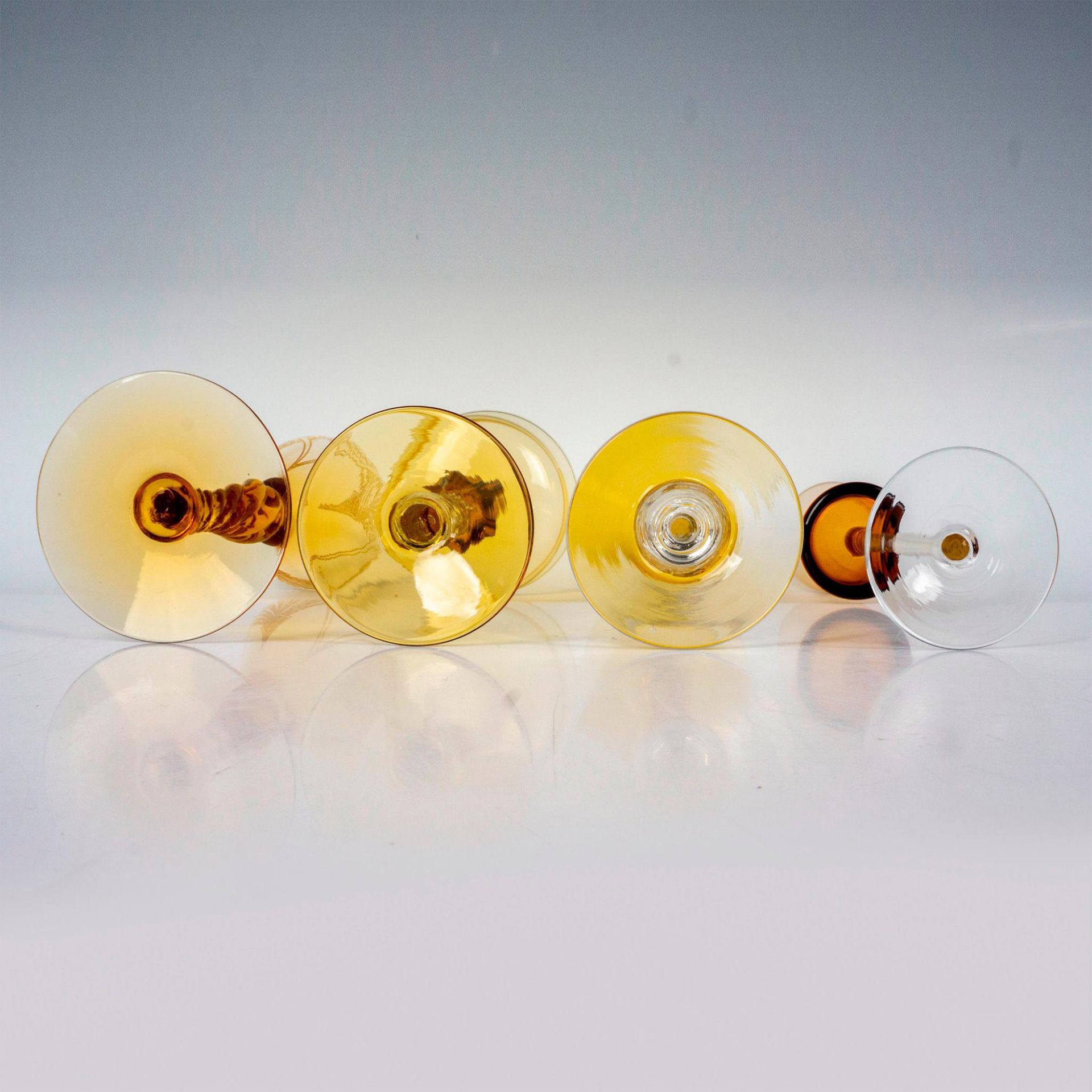 4pc Wine Glasses, Shades of Amber - Image 2 of 2