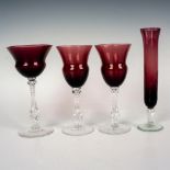 4pc Vintage Purple Glass Cocktail Glasses