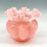 Vintage Fenton Pink Ruffled Melon Vase